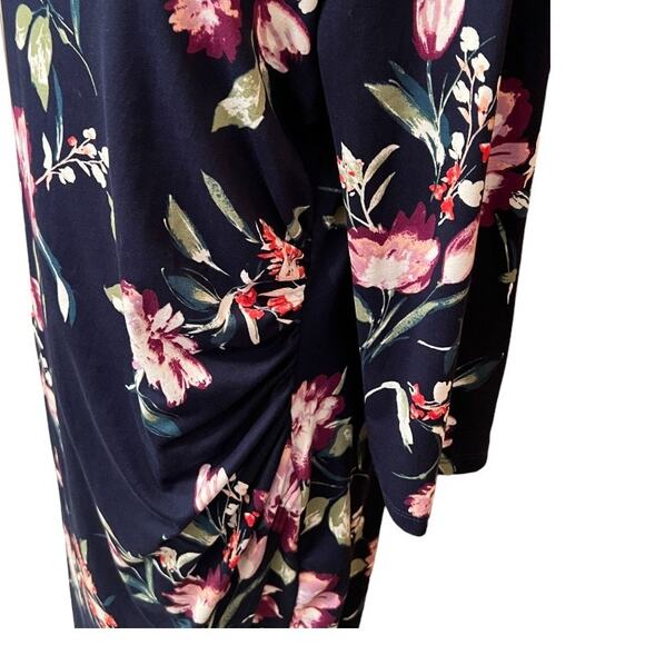 Verse Asymmetrical Navy Floral Dress Size XXL - Picture 3 of 7